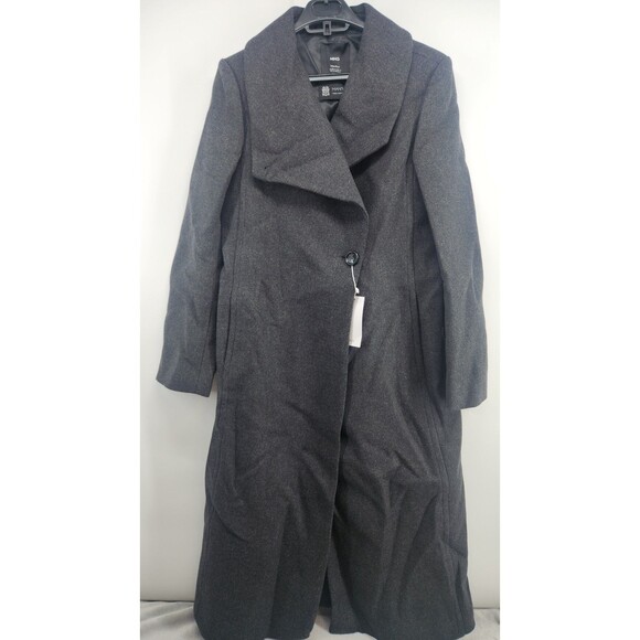 Mango Jackets & Blazers - Mango MNG Women's Small Black Woollen Coat‎ With Belt NWT